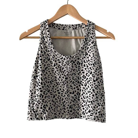 Athleta Shanti Animal Print Tank Women's Medium Black and White - Picture 1 of 4
